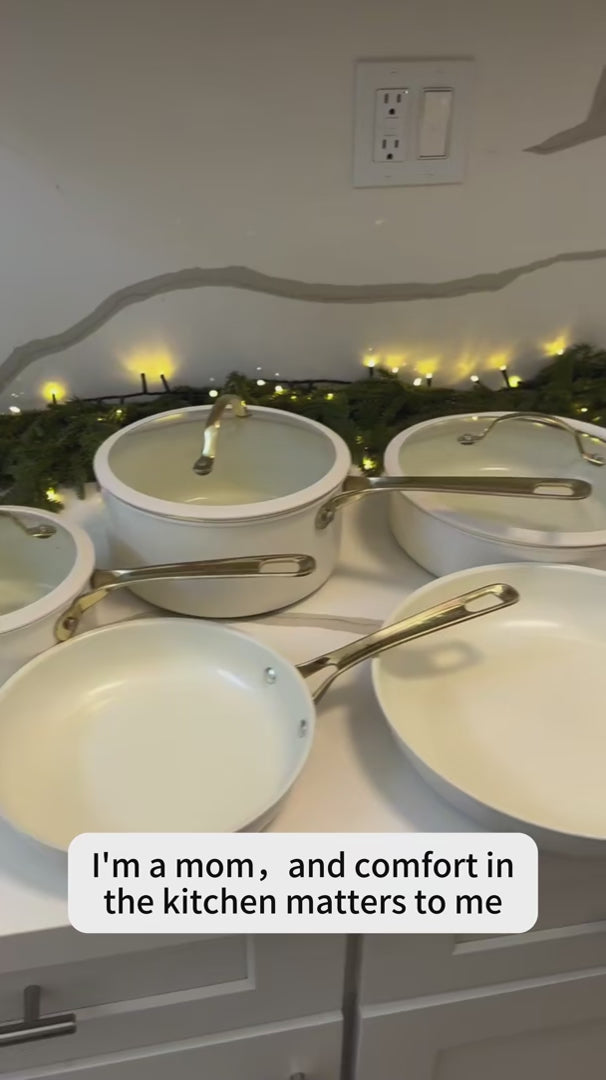 Non-stick pan set that makes everyday cooking easy. Heats evenly, nothing sticks, and cleanup takes up only a few seconds