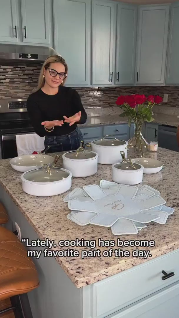 Creator testing Chef Power nonstick cookware performance