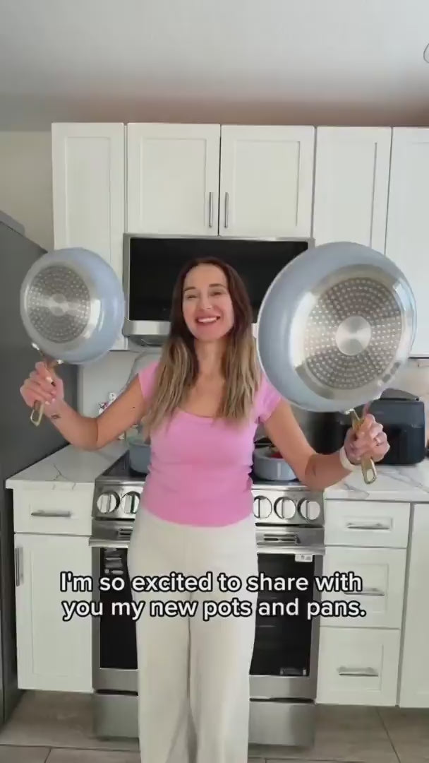 Influencer sharing cookware cooking experience with Chef Power