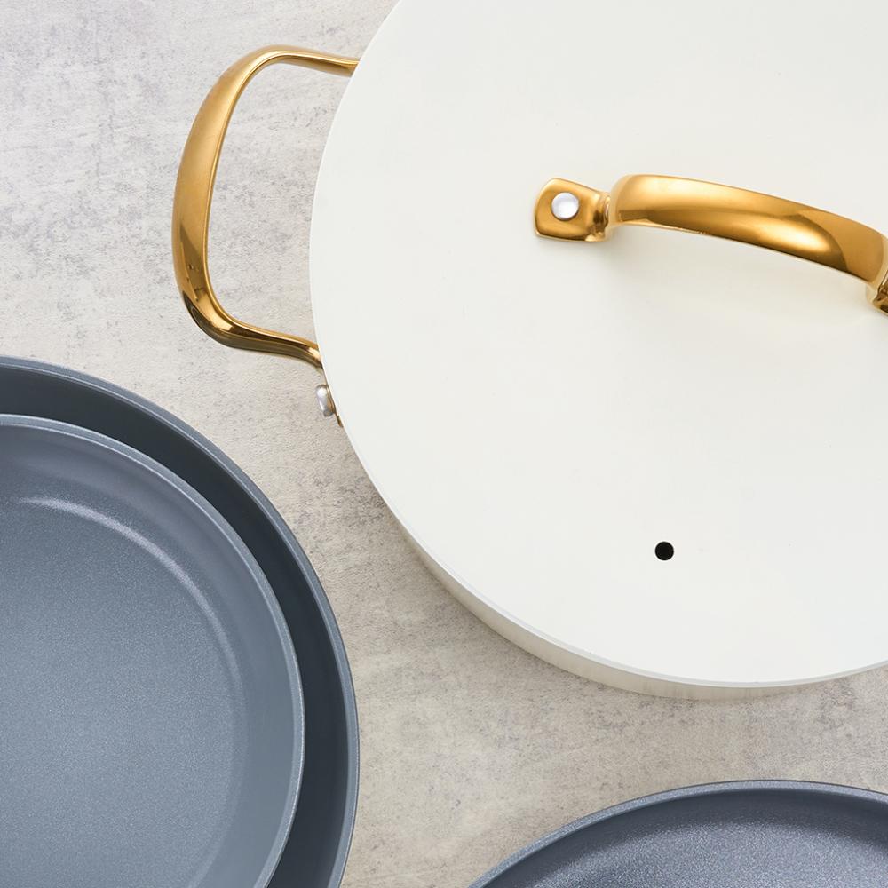 Non Metal Cookware Utility Golden 10-Piece Ceramic Nonstick Cookware Set | Non-Toxic ...