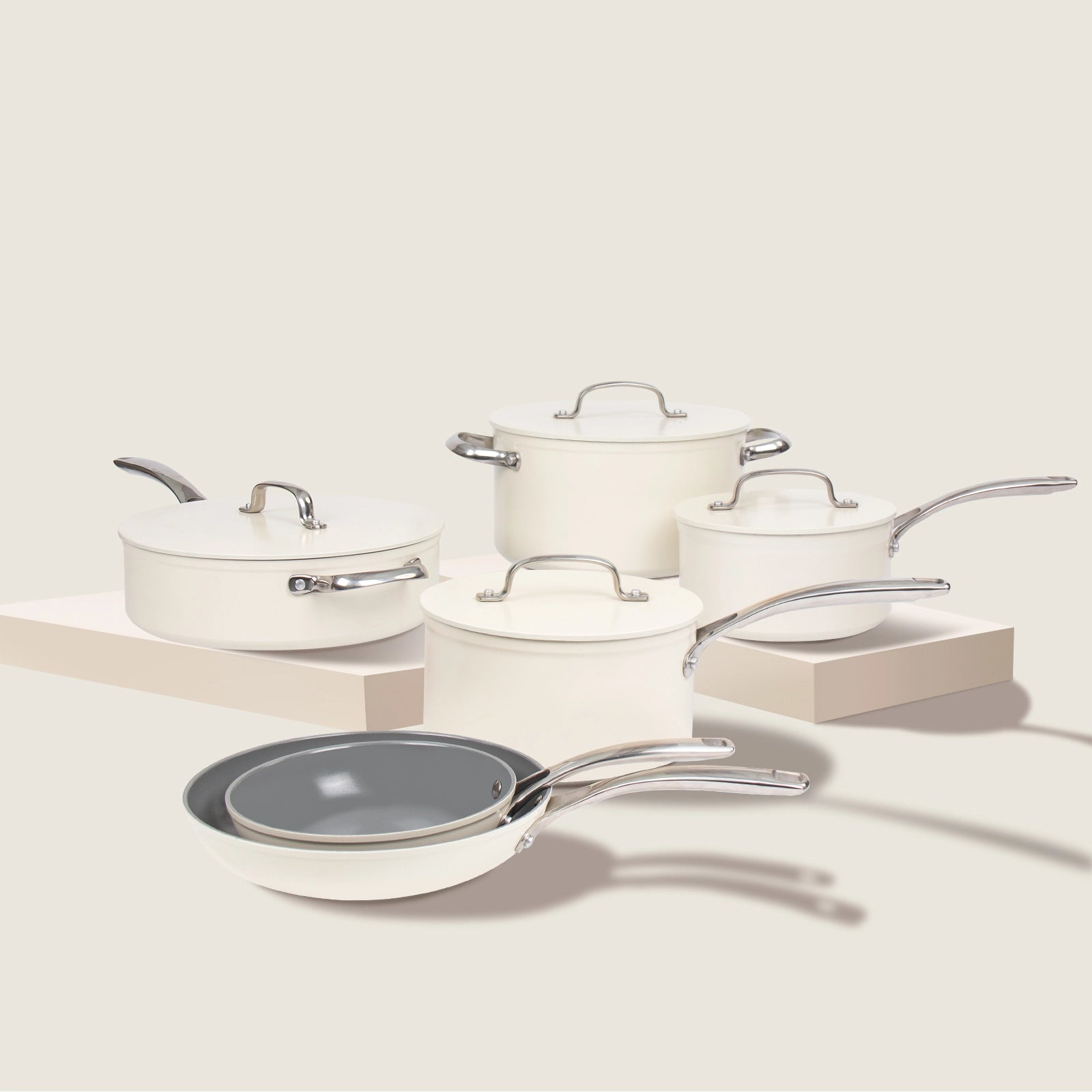 Ultility Silver Ceramic Set