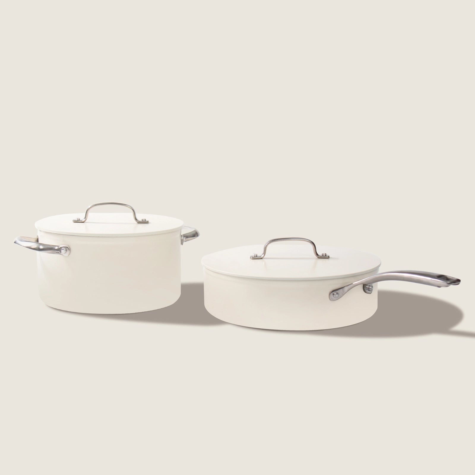 Ultility Silver Ceramic Pans and Pots