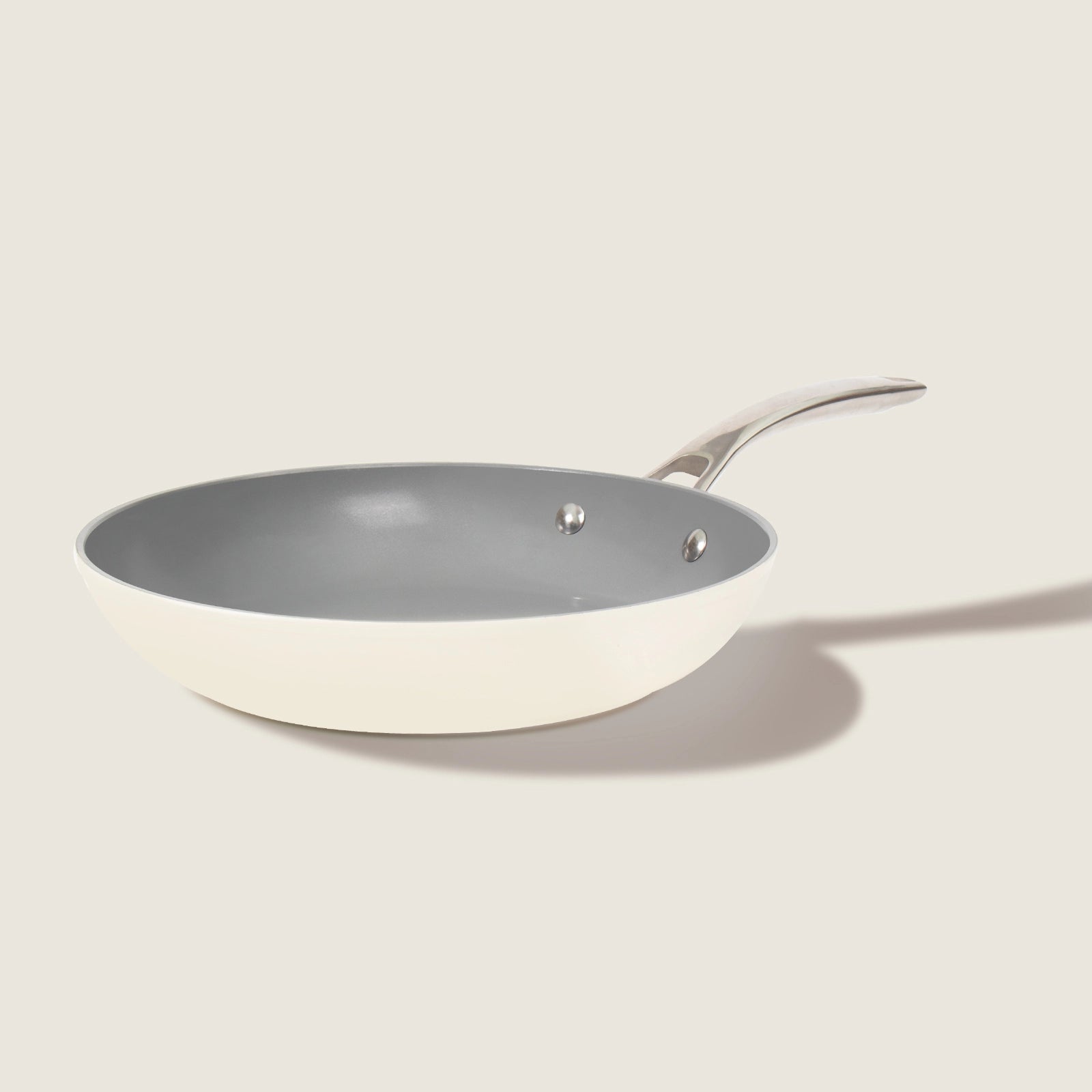 Ultility Silver Ceramic Frying Pan